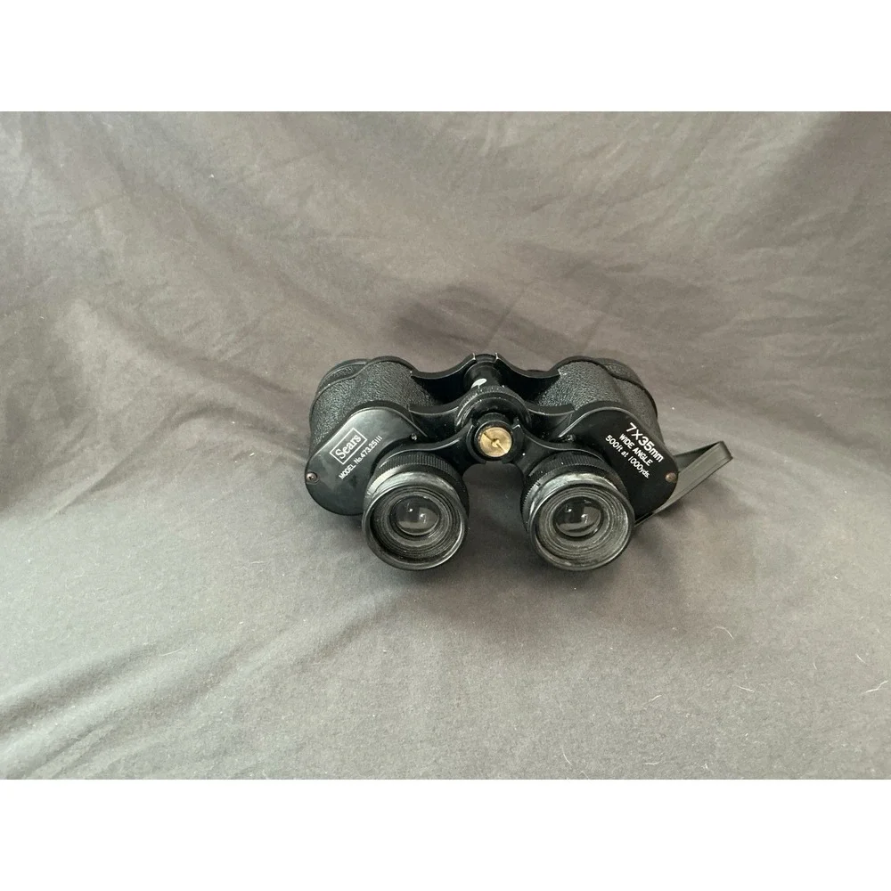 Sears 7x35 Coated Porro Prism Full-Size Binoculars Model 114 732611 Case